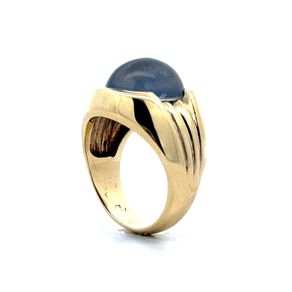 12.60 Cabochon Star Sapphire Cocktail Ring in 10k