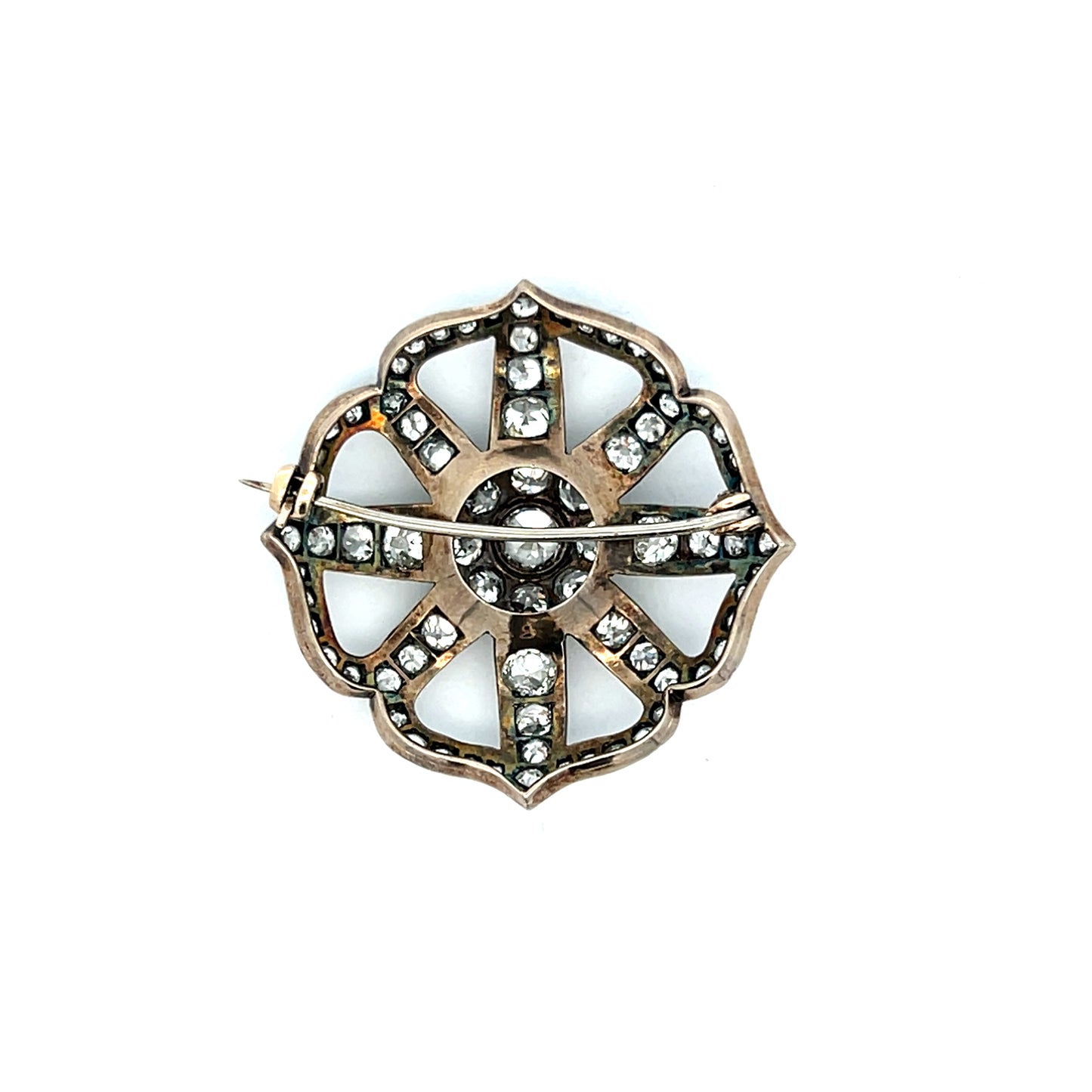 5.71 Antique Victorian Diamond Brooch in 14k/Sterling