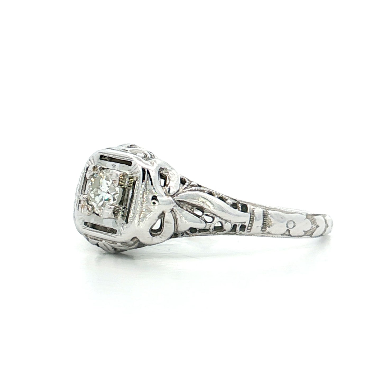 .25 Vintage Deco Diamond Engagement Ring in 18k
