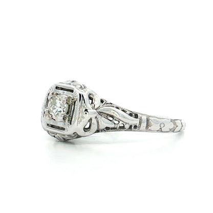 .25 Vintage Deco Diamond Engagement Ring in 18k