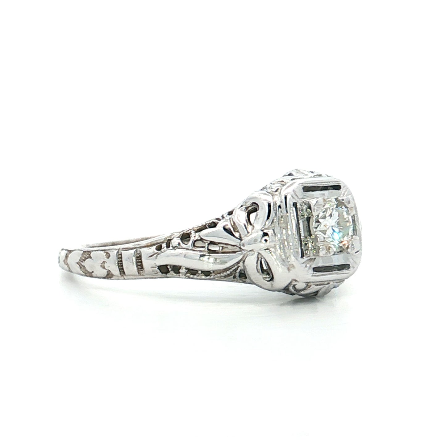 .25 Vintage Deco Diamond Engagement Ring in 18k