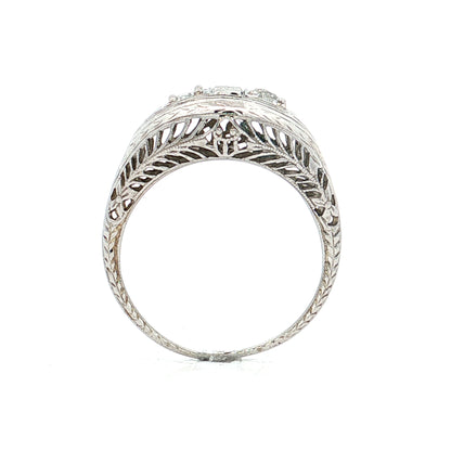 .30 Vintage Deco Two-Stone Engagement Ring 18k