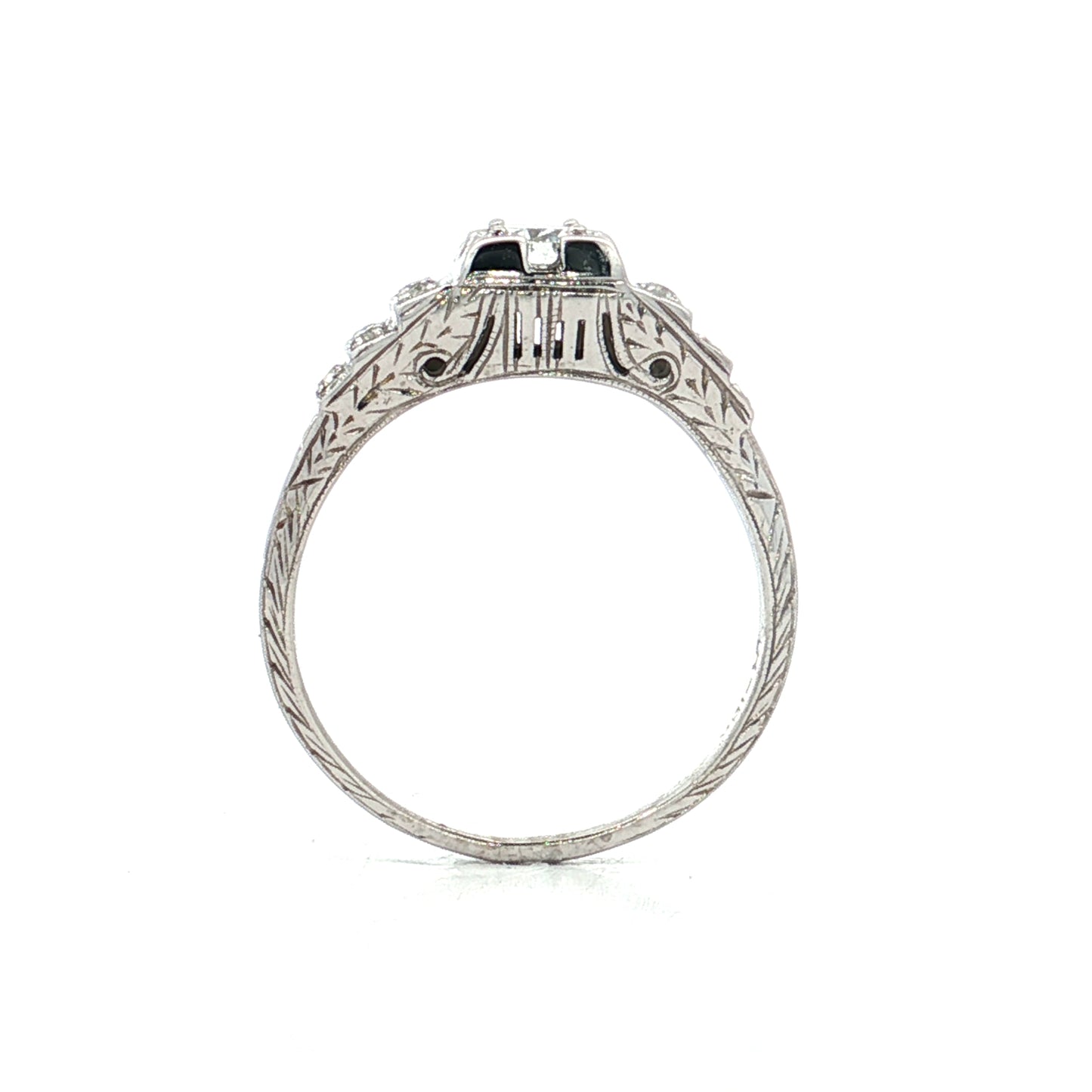 .25 Vintage Deco Transitional Diamond Engagement Ring 18k