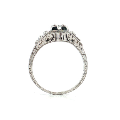 .25 Vintage Deco Transitional Diamond Engagement Ring 18k