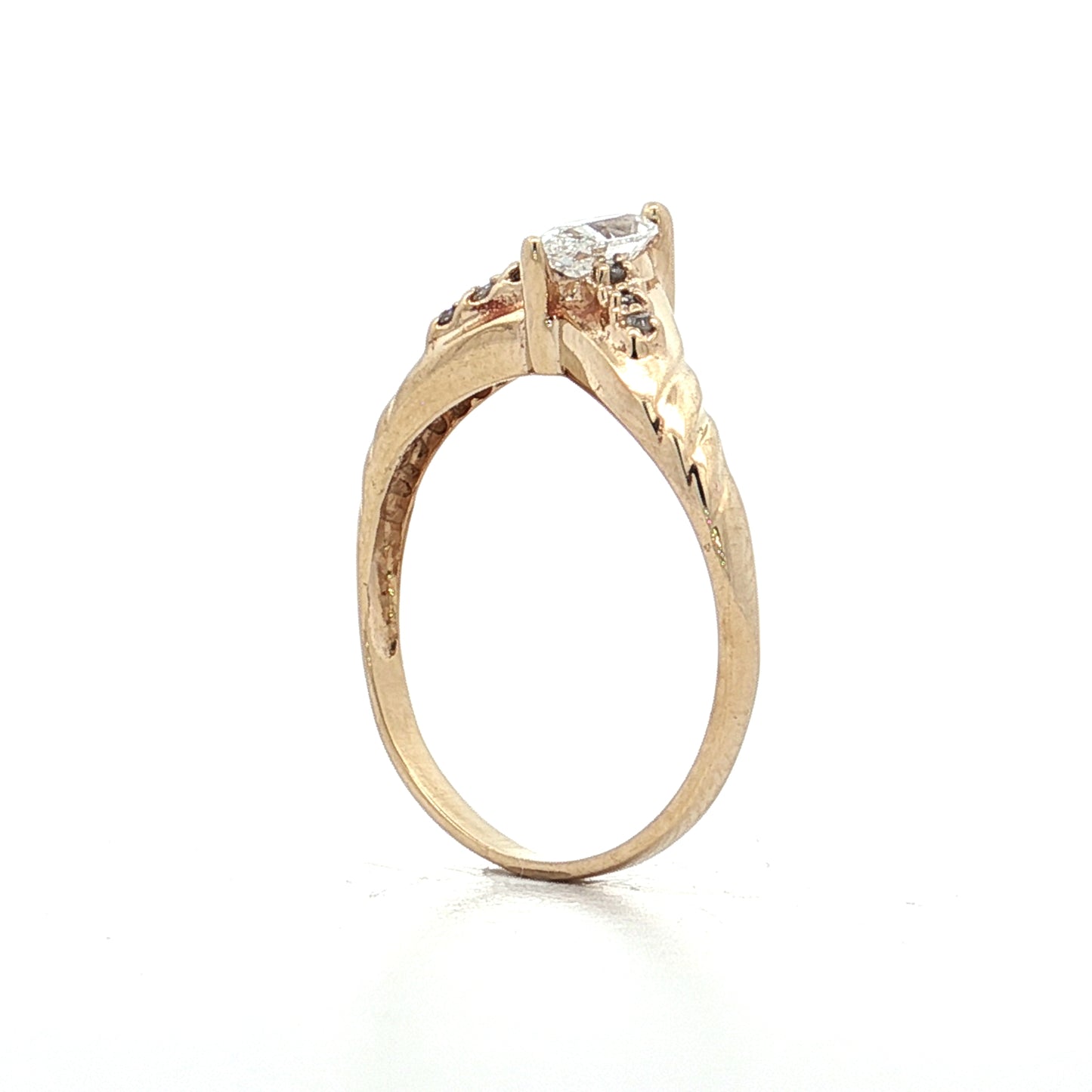 .40 Marquise Diamond Contour Engagement Ring 10k