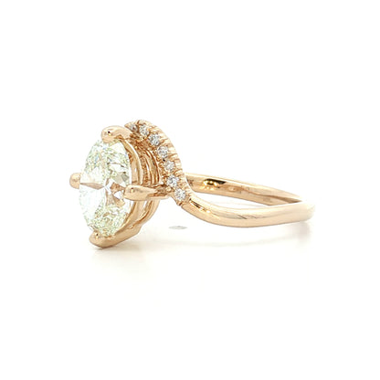 1.50 Oval Diamond Engagement Ring in 14k Yellow Gold