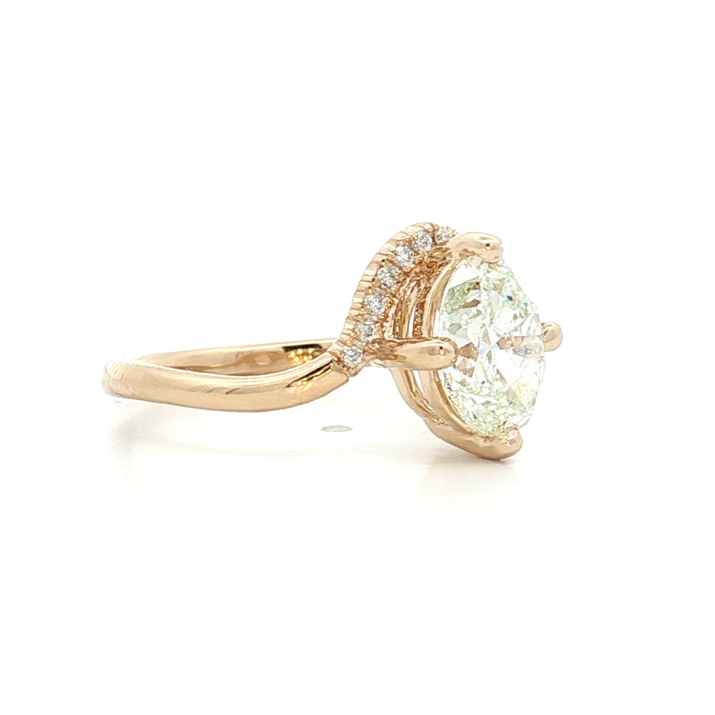 1.50 Oval Diamond Engagement Ring in 14k Yellow Gold