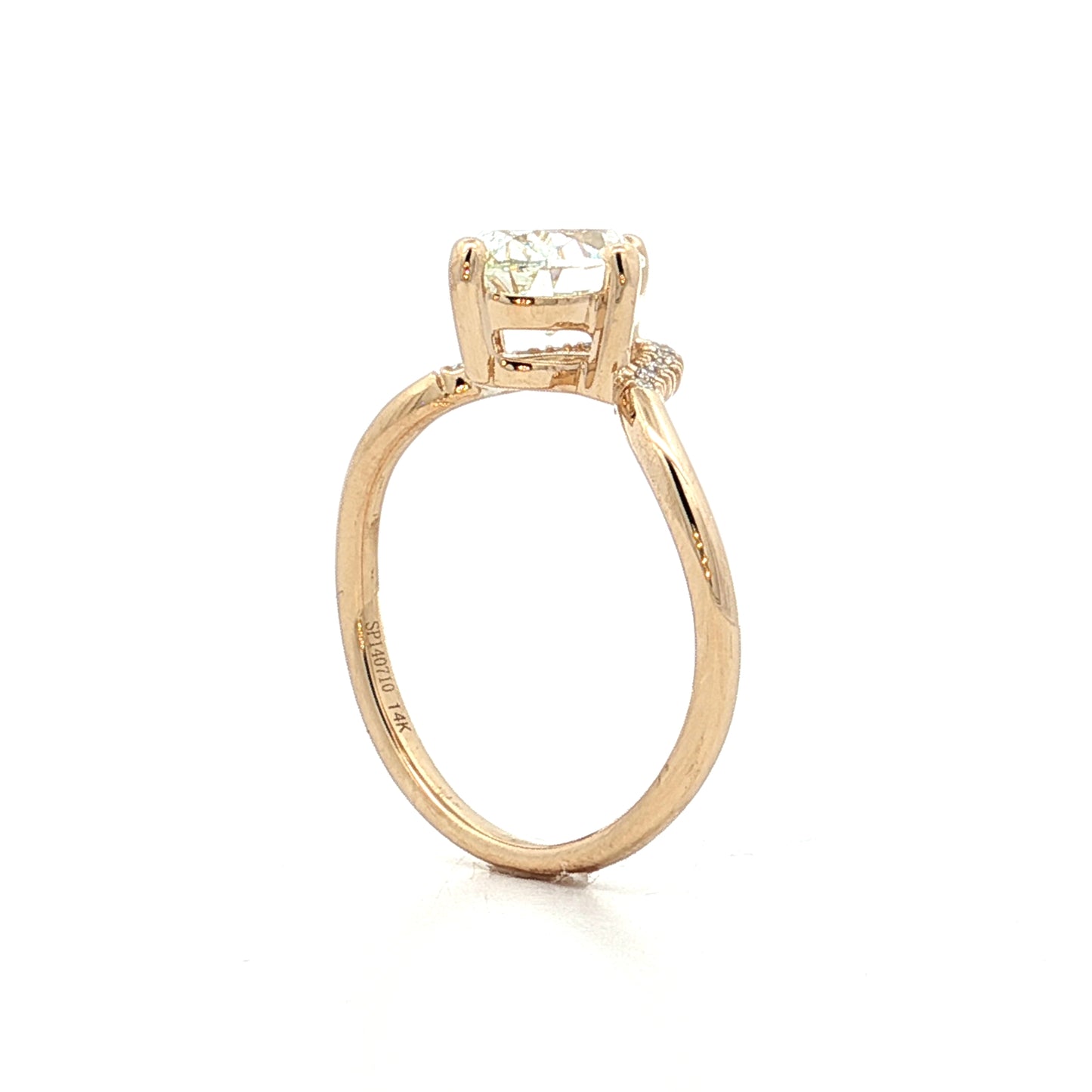 1.50 Oval Diamond Engagement Ring in 14k Yellow Gold