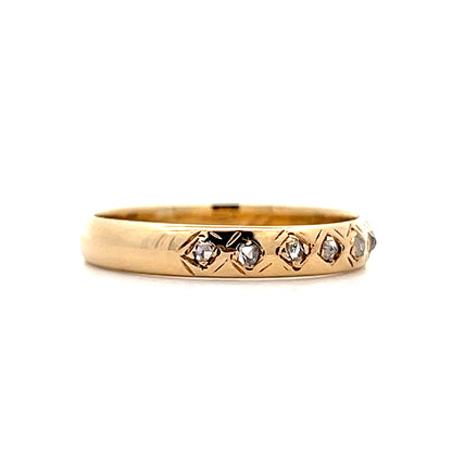 .98 Vintage Retro Diamond Band in 14k Yellow Gold