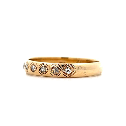 .98 Vintage Retro Diamond Band in 14k Yellow Gold