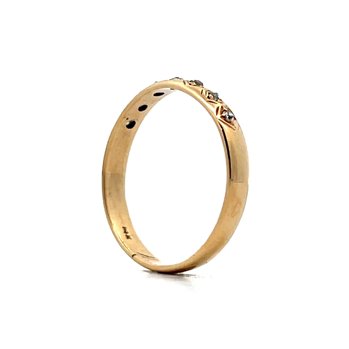 .98 Vintage Retro Diamond Band in 14k Yellow Gold