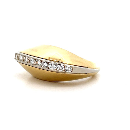 .82 Domed Diamond Cocktail Ring in 18k Yellow Gold