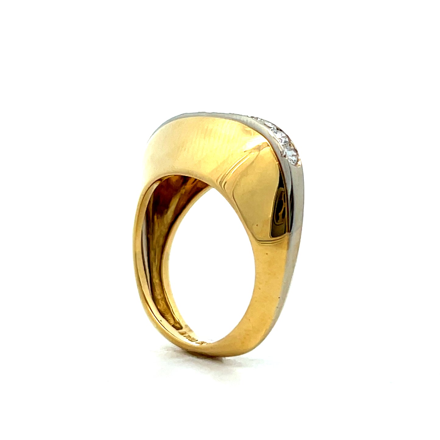 .82 Domed Diamond Cocktail Ring in 18k Yellow Gold