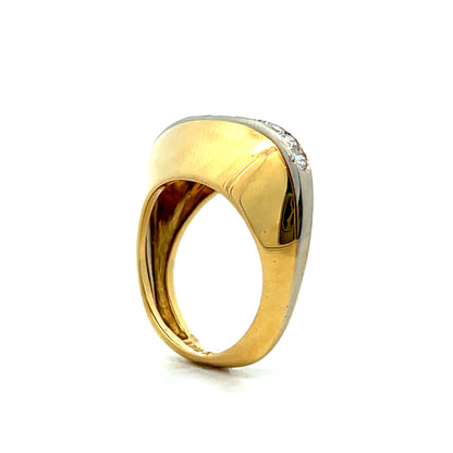 .82 Domed Diamond Cocktail Ring in 18k Yellow Gold