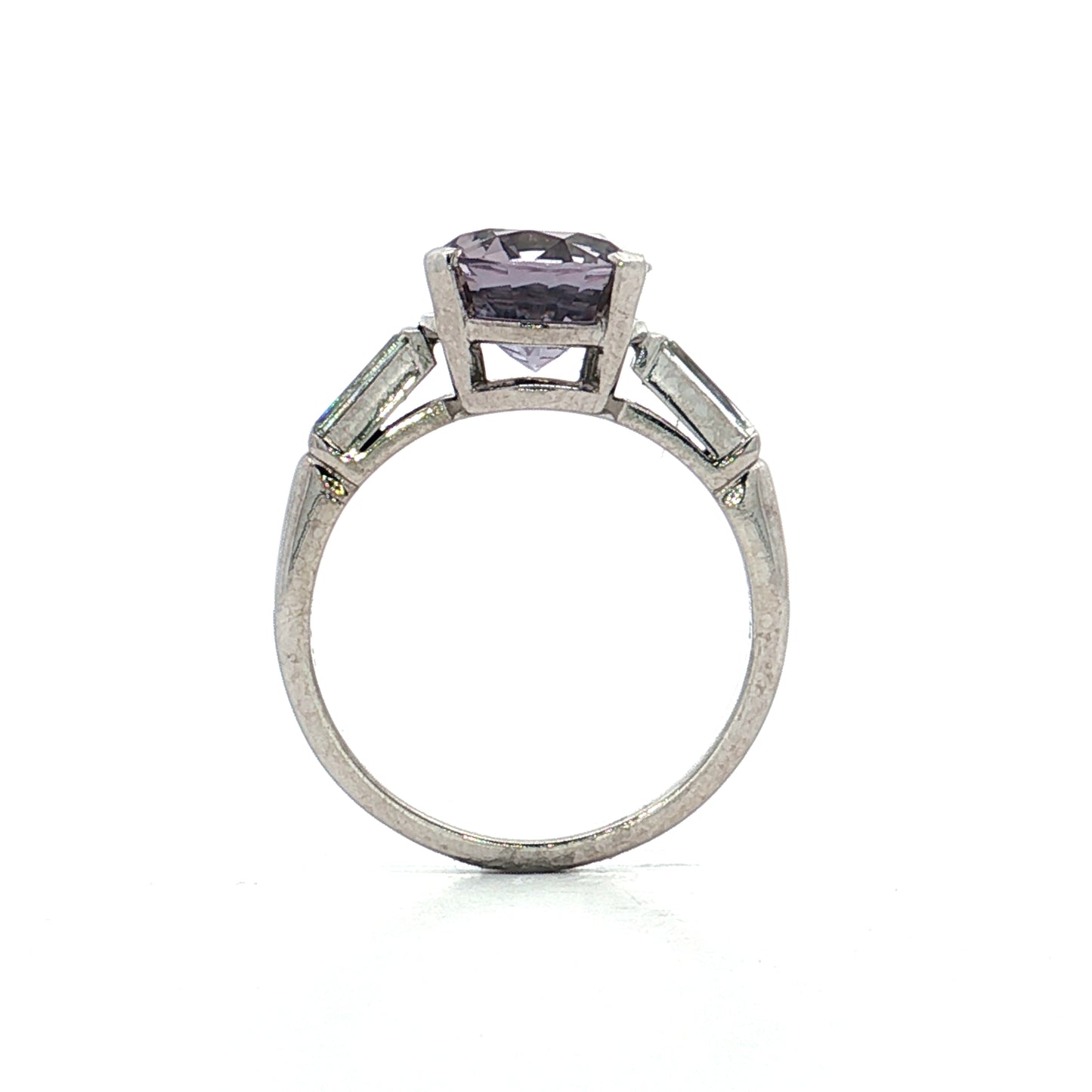 2.43 Vintage Lavender Spinel Engagement Ring in Platinum