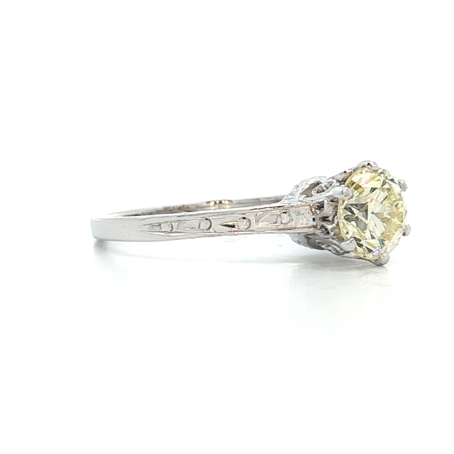 1.05 Vintage Deco Solitaire Engagement Ring in 14k