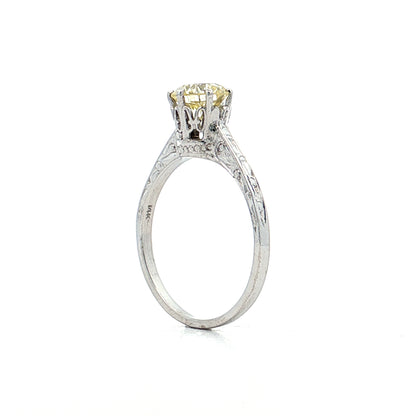 1.05 Vintage Deco Solitaire Engagement Ring in 14k