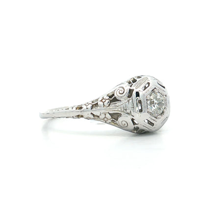 .23 Antique Old European Diamond Engagement Ring 18k