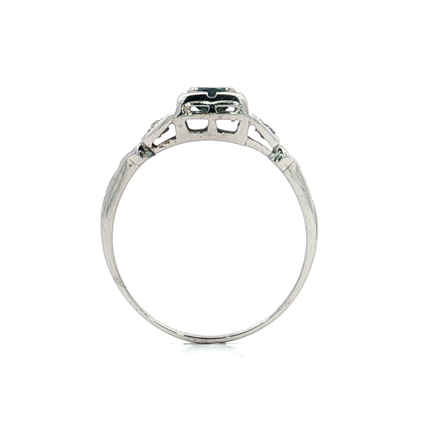 .52 Vintage Art Deco Sapphire Engagement Ring 18k