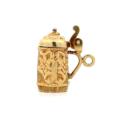 Vintage Mid-Century Beer Stein Charm in 14k