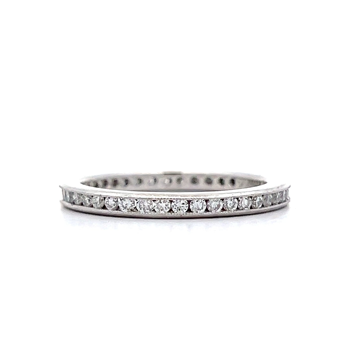 .50 Roud Diamond Milgrain Eternity Band in Platinum
