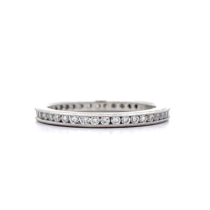 .50 Roud Diamond Milgrain Eternity Band in Platinum