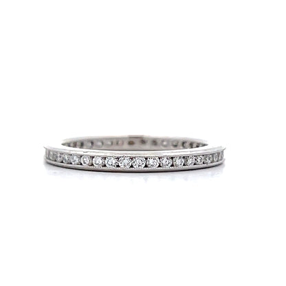 .50 Roud Diamond Milgrain Eternity Band in Platinum
