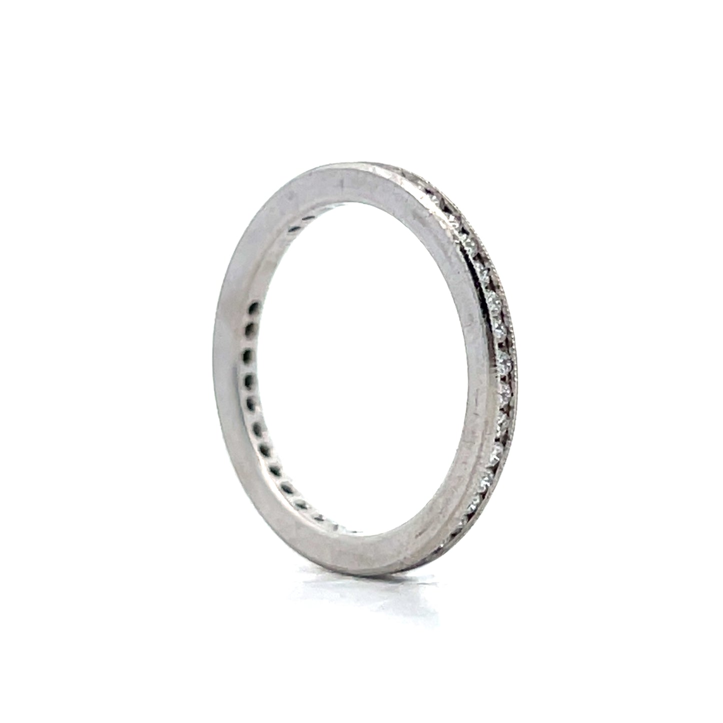 .50 Roud Diamond Milgrain Eternity Band in Platinum