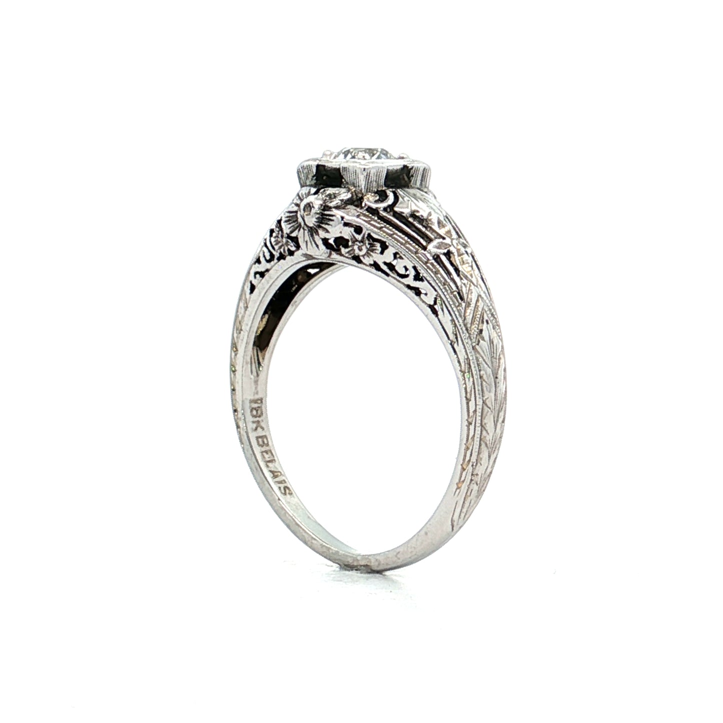 .24 Antique European Diamond Engagement Ring 18k