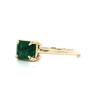 .96 East-West Emerald Engagement Ring in 14k