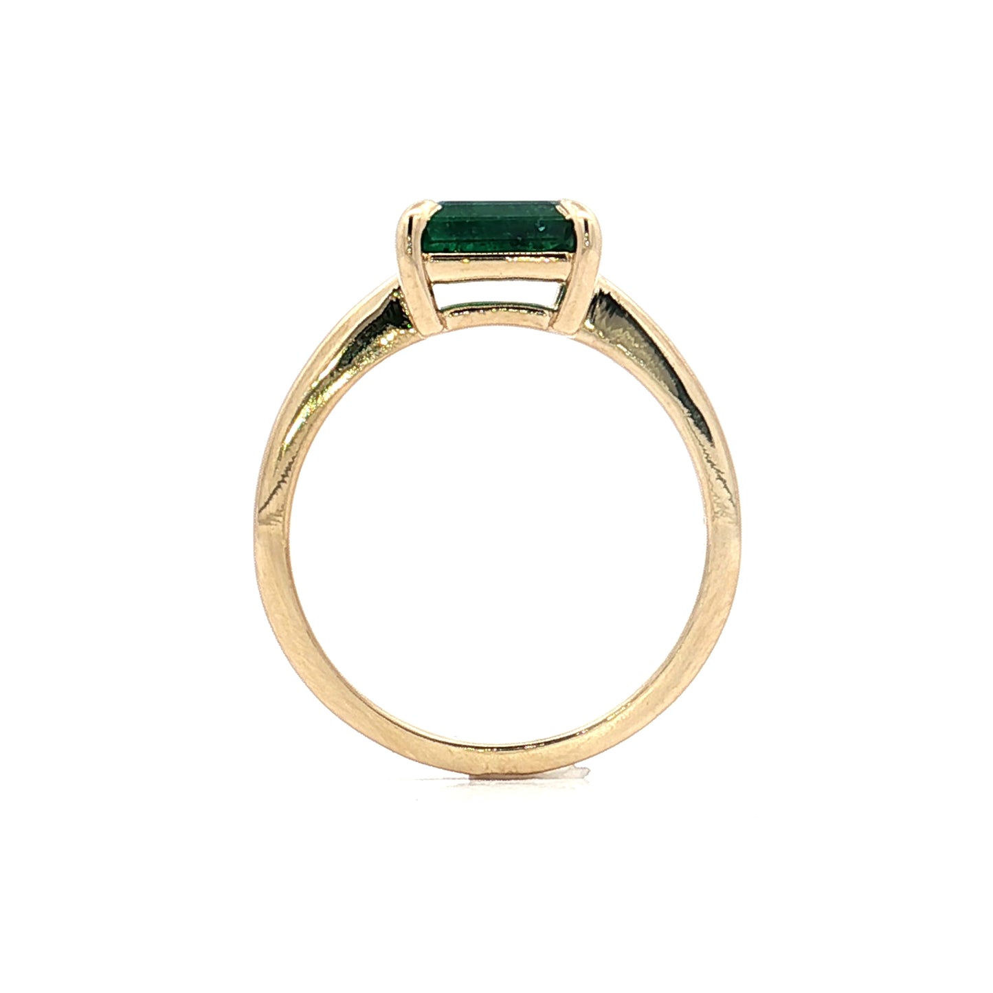 .96 East-West Emerald Engagement Ring in 14k