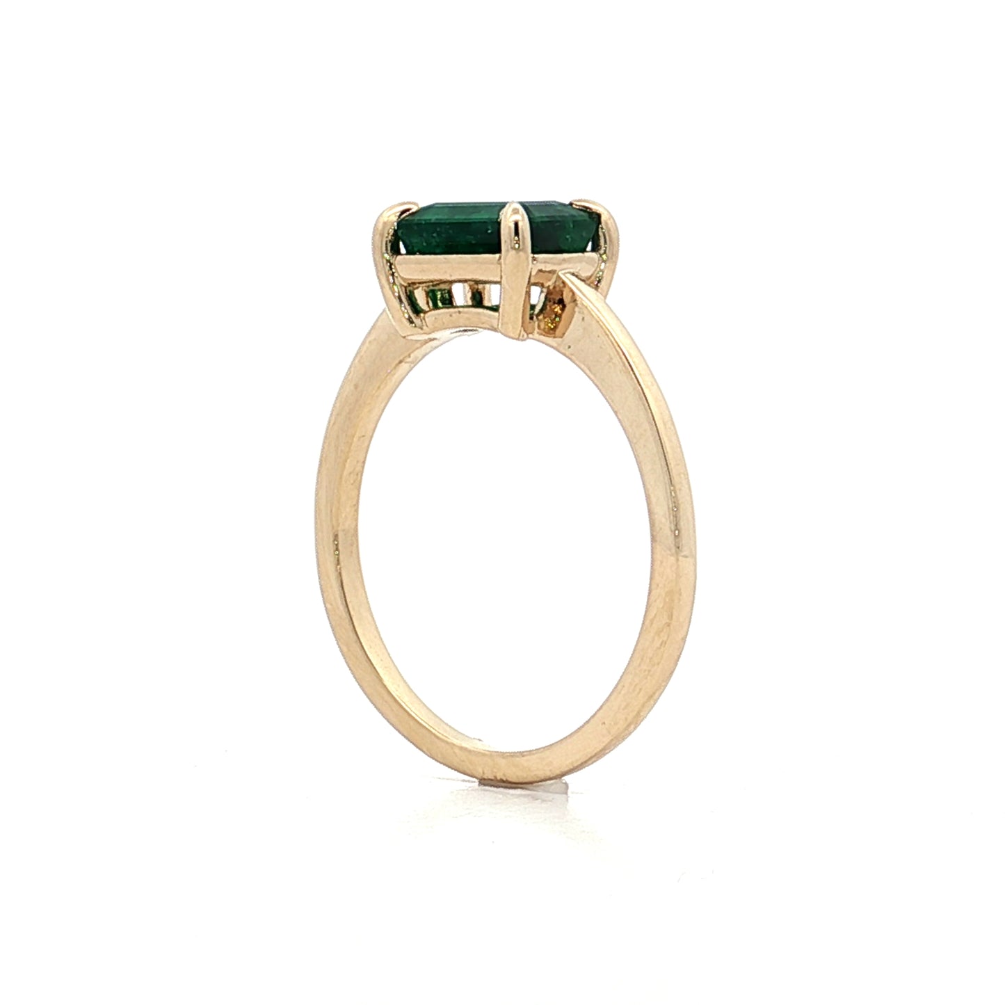 .96 East-West Emerald Engagement Ring in 14k