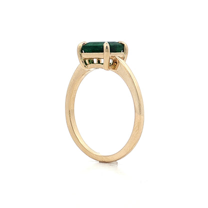 .96 East-West Emerald Engagement Ring in 14k