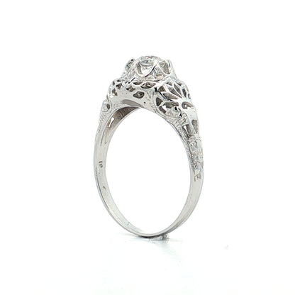 .35 Antique Old Mine Diamond Engagement Ring 18k