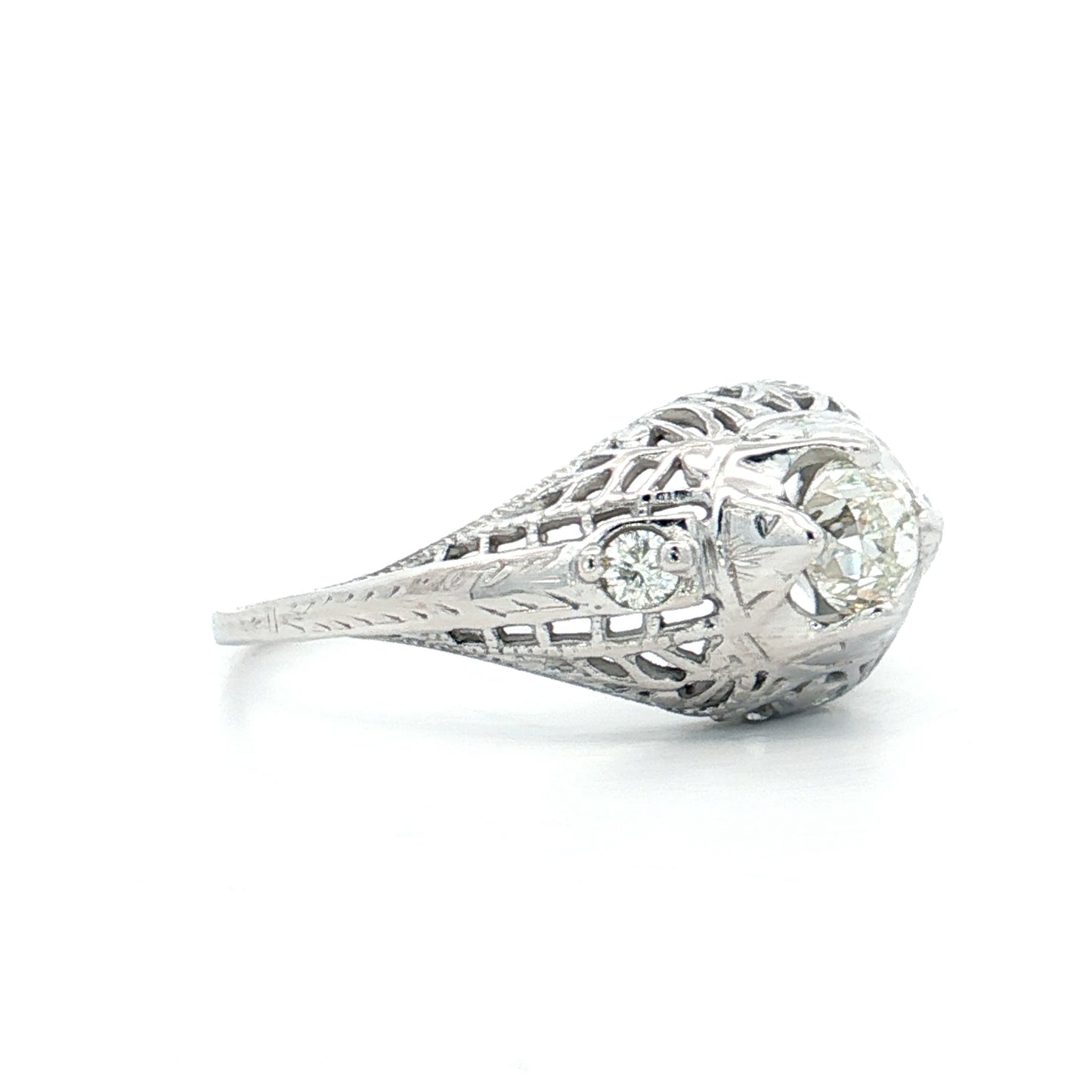 .45 Antique Old Euro Diamond Engagement Ring 18k