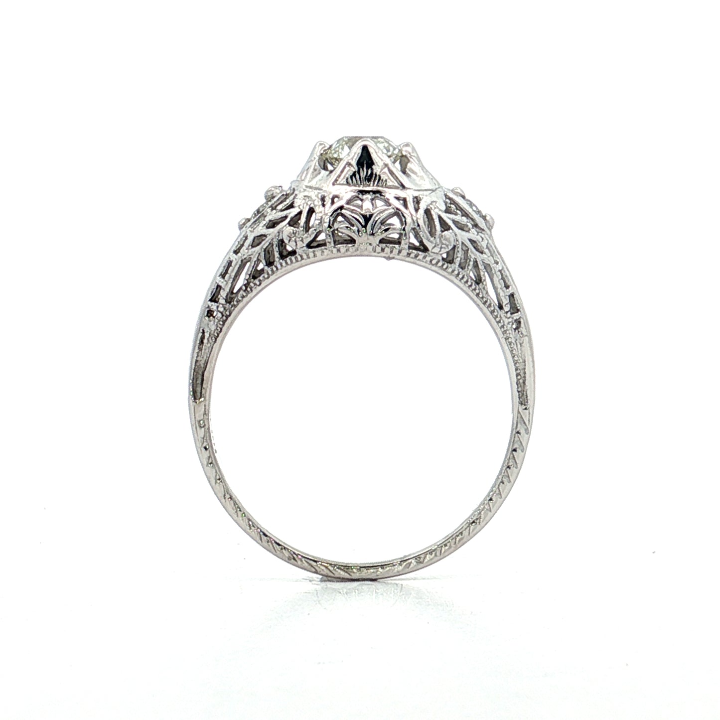 .45 Antique Old Euro Diamond Engagement Ring 18k