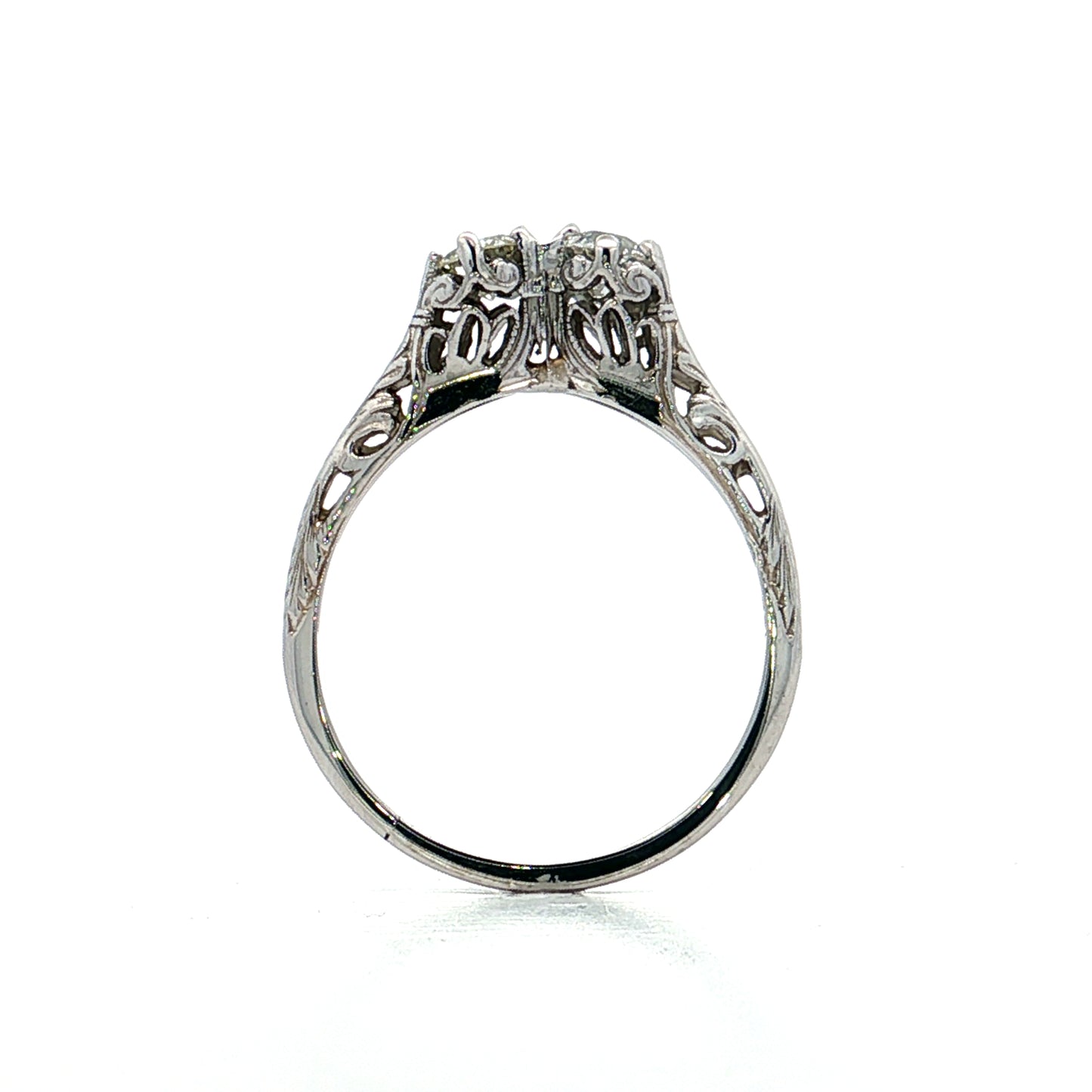 .32 Antique Art Deco Toi Et Moi Engagement Ring 18k