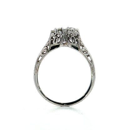 .32 Antique Art Deco Toi Et Moi Engagement Ring 18k