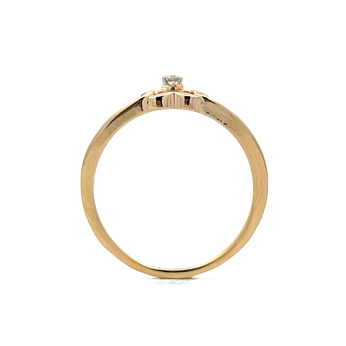 .04 Diamond Contour Wedding Band in 14k