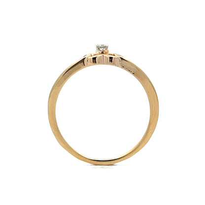 .04 Diamond Contour Wedding Band in 14k