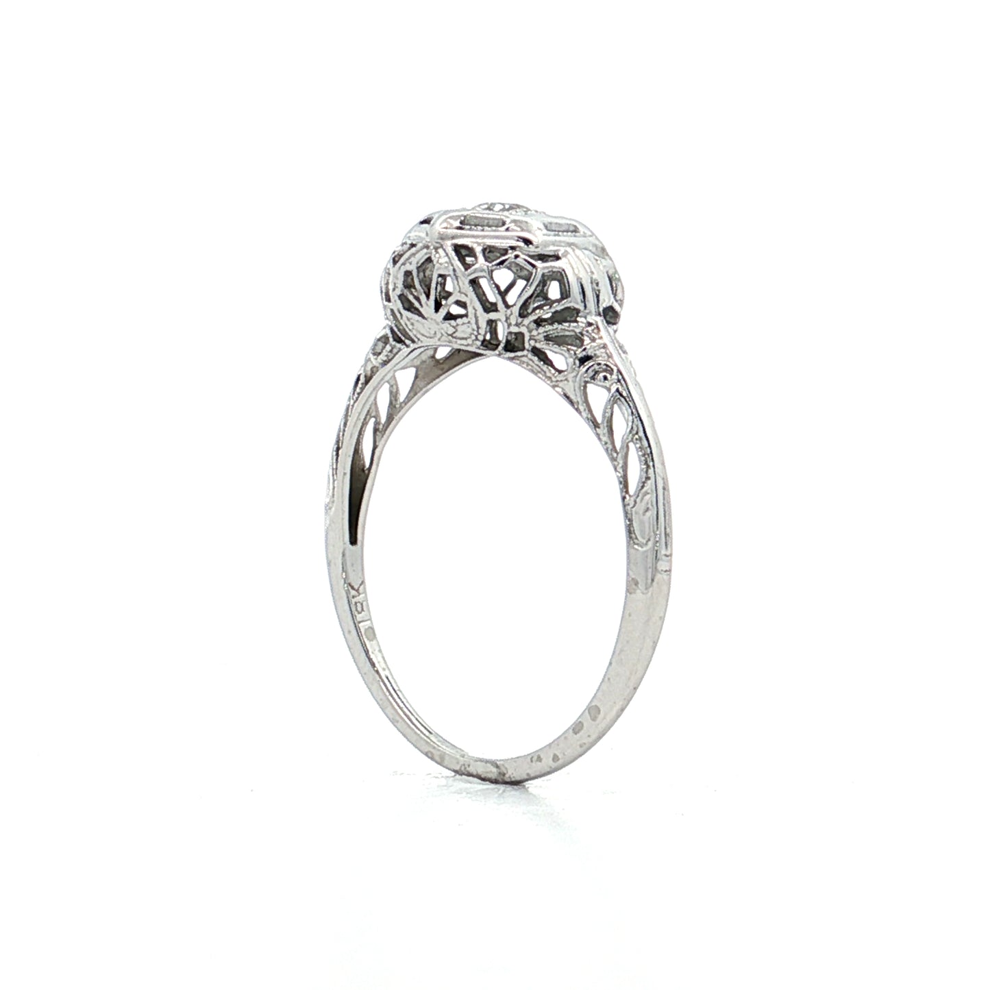 .13 Antique Deco Diamond Solitaire Engagement Ring 18k