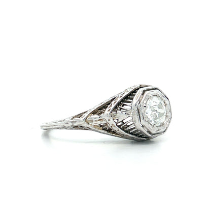 .37 Antique Deco Diamond Engagement Ring 18k