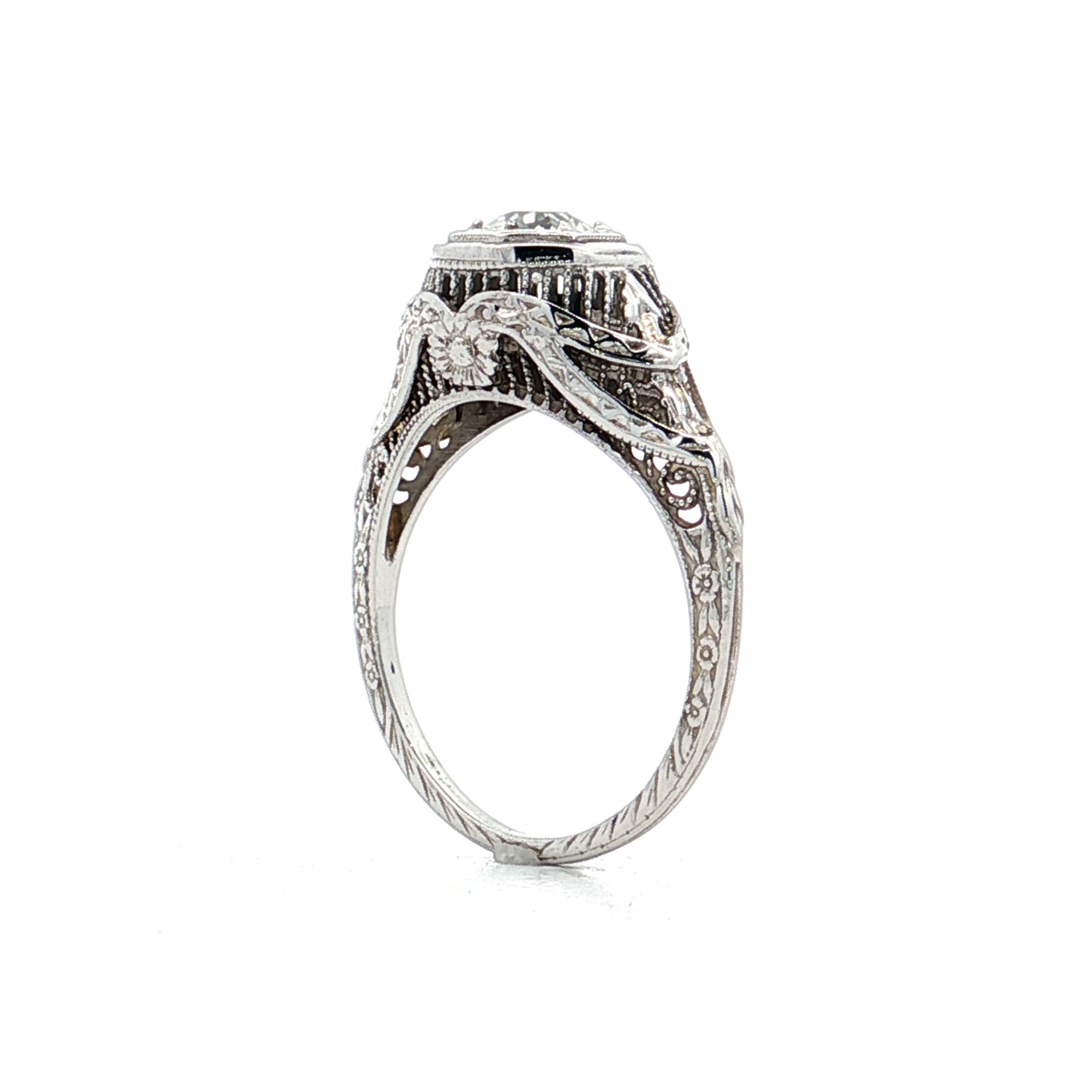 .37 Antique Deco Diamond Engagement Ring 18k