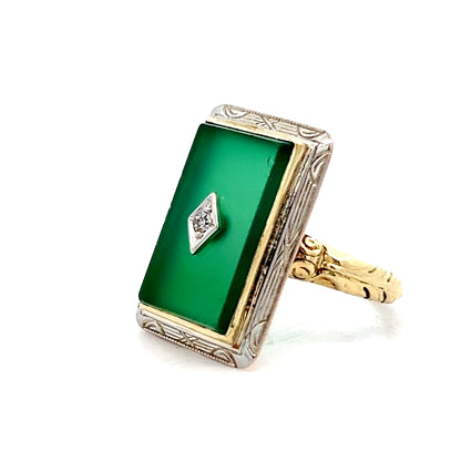 .02 Art Deco Antique Cocktail Ring in 10k