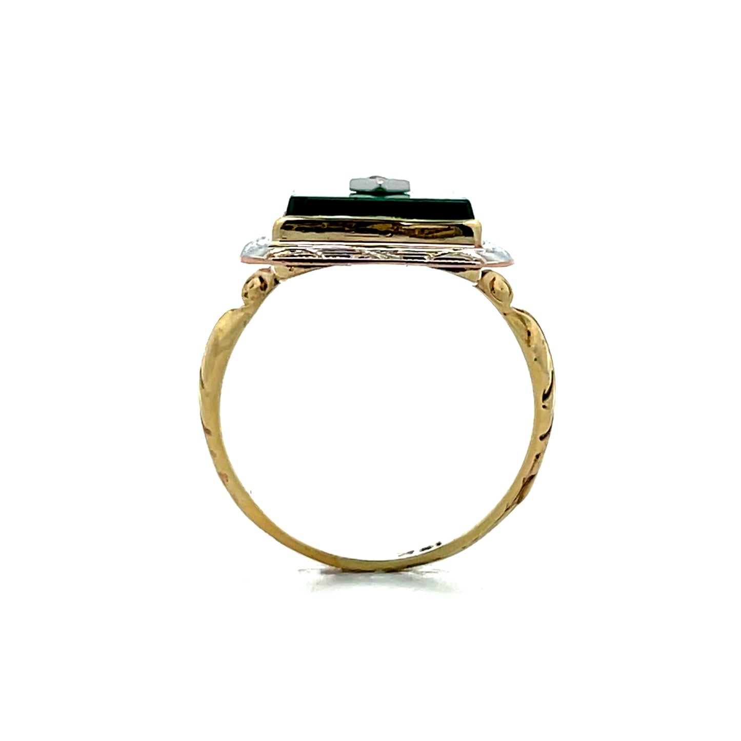 .02 Art Deco Antique Cocktail Ring in 10k