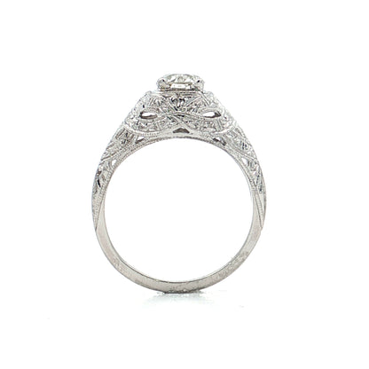 .73 Antique Diamond Engagement Ring in 18k White Gold