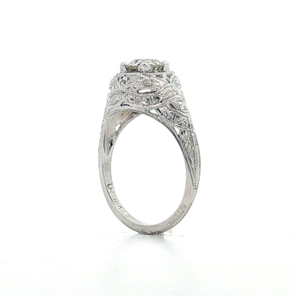 .73 Antique Diamond Engagement Ring in 18k White Gold
