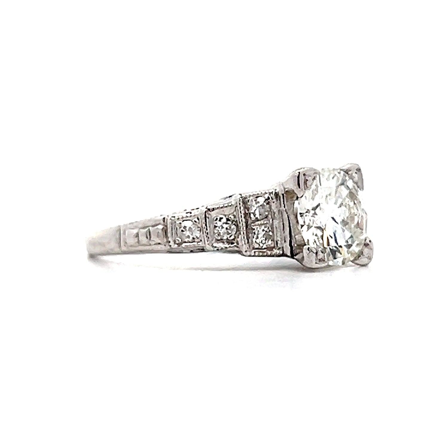 .97 Vintage Art Deco Diamond Engagement Ring in 14k