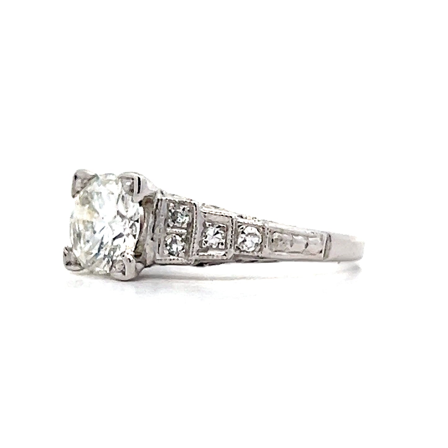.97 Vintage Art Deco Diamond Engagement Ring in 14k