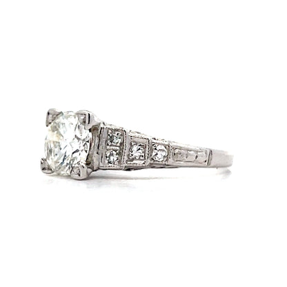.97 Vintage Art Deco Diamond Engagement Ring in 14k